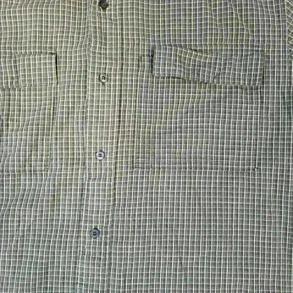 The North Face Plaid Brown Short Sleeve Button Up Mens Shirt XXL Pocket - Picture 4 of 7